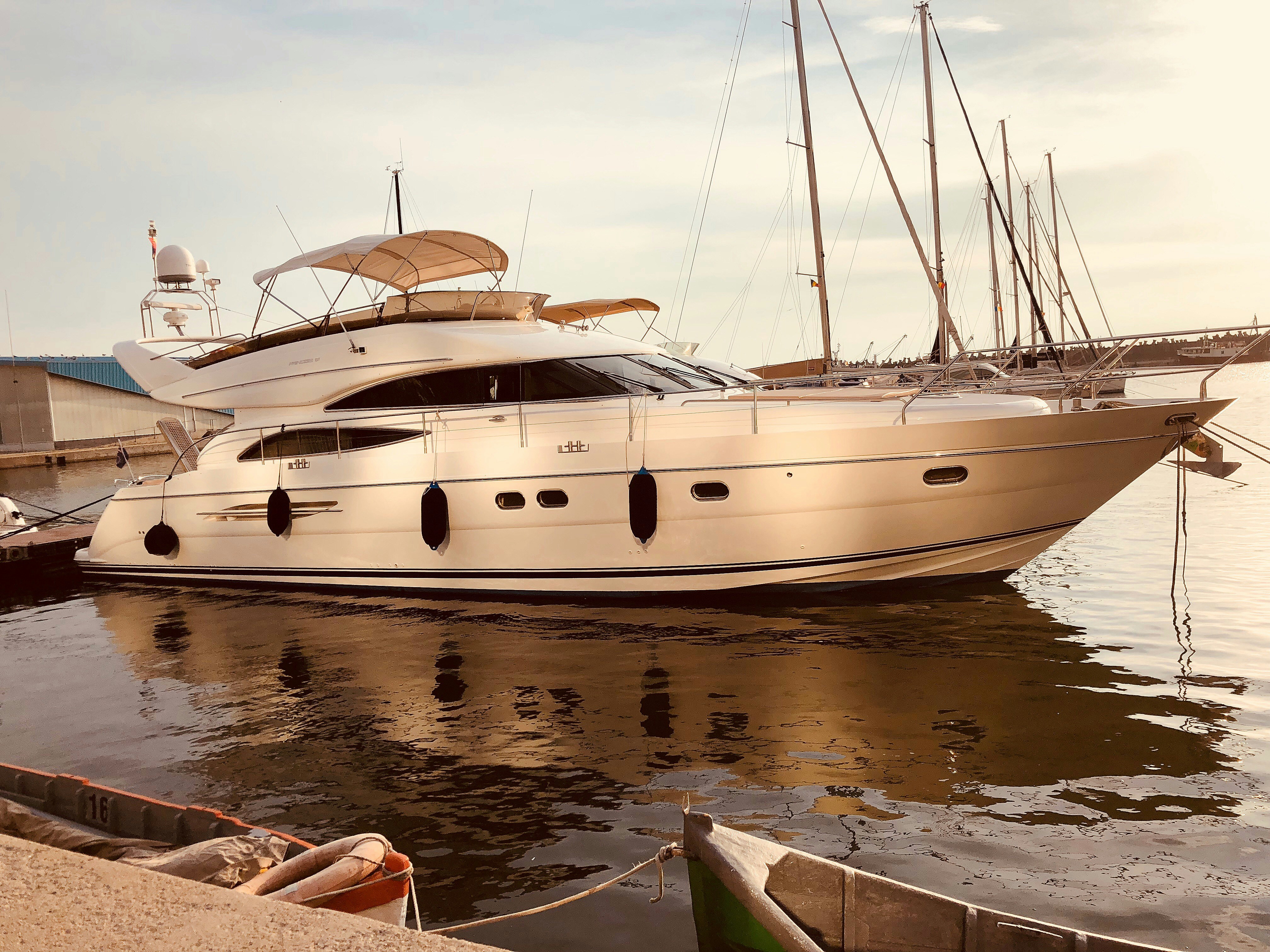 Yacht at golden hour